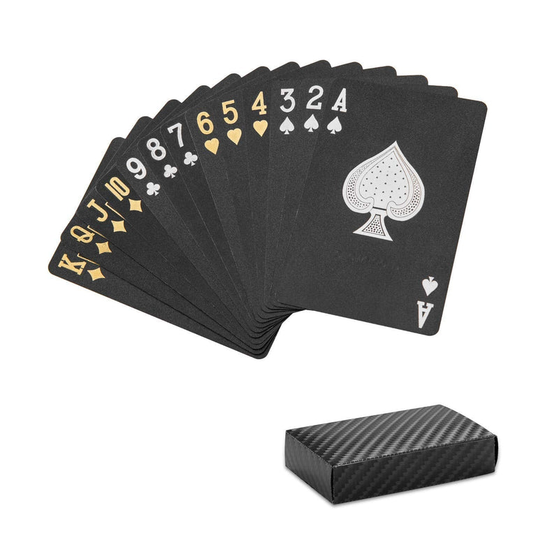 Playing Cards Professional Poker Cards, Black Diamond Waterproof Plastic Standard Playing Card Decks Designer Novelty (1 Deck of Cards) - BeesActive Australia