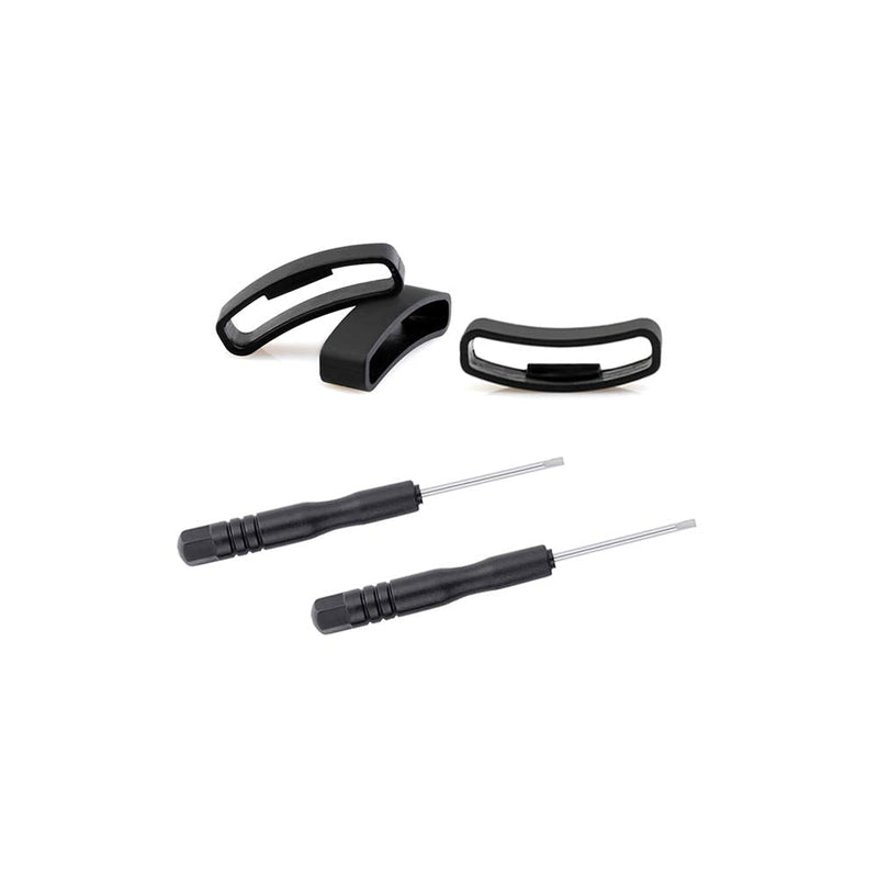 Sencato Watch Bands Fastener Loop 3Pcs, Compatible with Suunto Core, Soft Rubber Retainer Fastener Replacement Wrist Strap Loop Ring Contain 2Pcs Tools for Suunto Core Smart Watch Band Black Black 3 Pcs - BeesActive Australia
