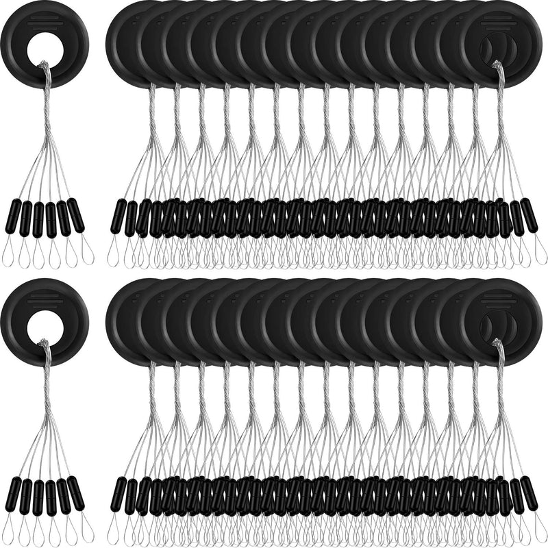 Outus 1200 Pieces Fishing Rubber Bobber Beads Stopper 6 in 1 Black Float Sinker Stops Small Column Shape - BeesActive Australia