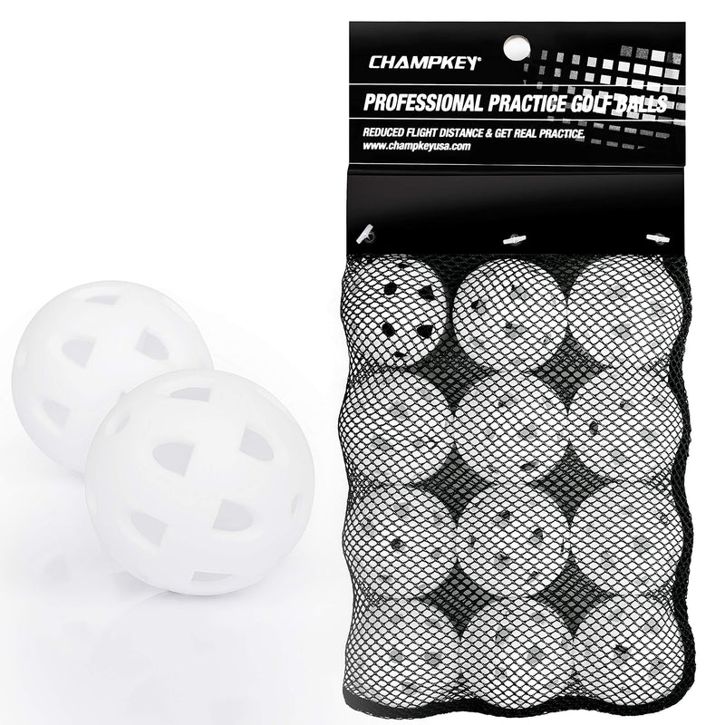 Champkey IMPACTECH Rubber Practice Golf Balls (Pack of 12 or 24 Pcs) - Limited Flight,Indestructible and Resistant to Dents Golf Ball Ideal for Indoor or Outdoor Training White 12 Pack - BeesActive Australia