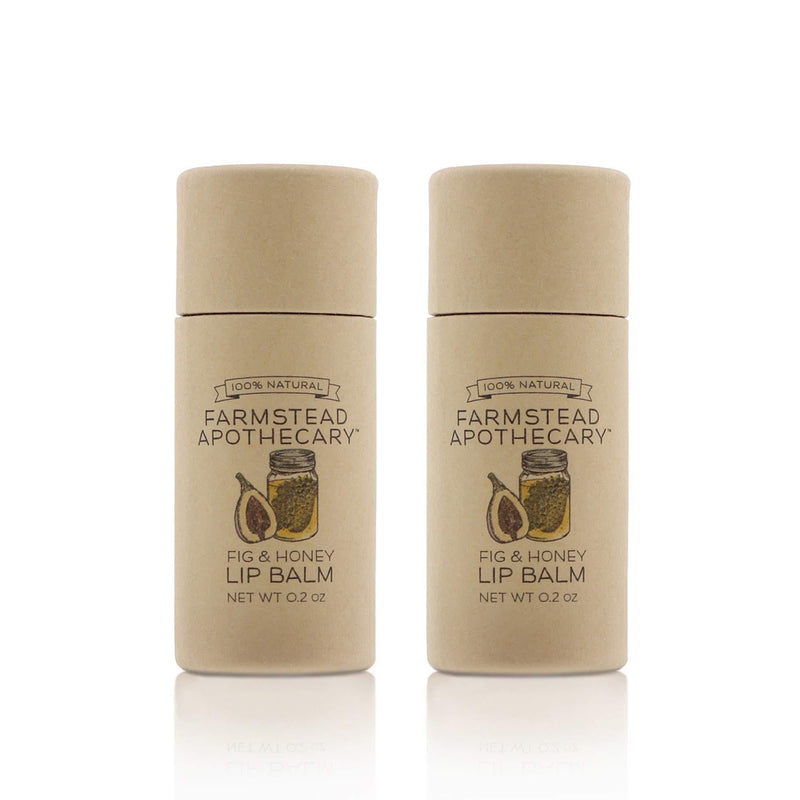 Farmstead Apothecary 100% Natural Lip Balm with Organic Beeswax, Organic Shea Butter & Organic Coconut Oil, Fig & Honey 0.2oz (Pack of 2) - BeesActive Australia