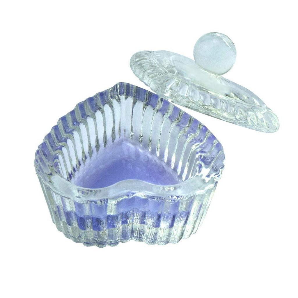 Sweet Heart Crystal Clear Acrylic Liquid Powder Glass Dappen Dish Glass Cup w Cap Lid Bowl for Acrylic Nail Art Transparent Kit, HJ-NAPB018(Clear) HJ-NAPB018-Sweet Heart - BeesActive Australia