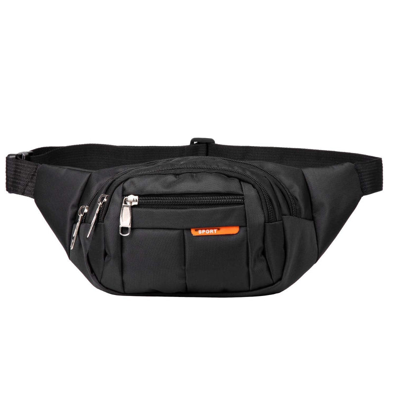 Sports Waist Packs Fanny Bag, Multiple Functions Hip Bum Chest Belly Back Bags with Adjustable Belt Strap for Men, Women Fit for Outdoor Events Like Hiking, Cycling, Running Black - BeesActive Australia