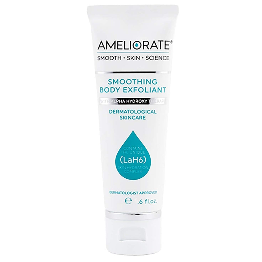 Keratosis Pilaris Treatment & Acne Relief - AMELIORATE Smoothing Body Exfoliant Multi-Action Body Scrub Exfoliator Exfoliating Skin Cleanser AHA Shea Butter Coconut Oil Cocoa Butter Travel Essentials 1-Pack - BeesActive Australia