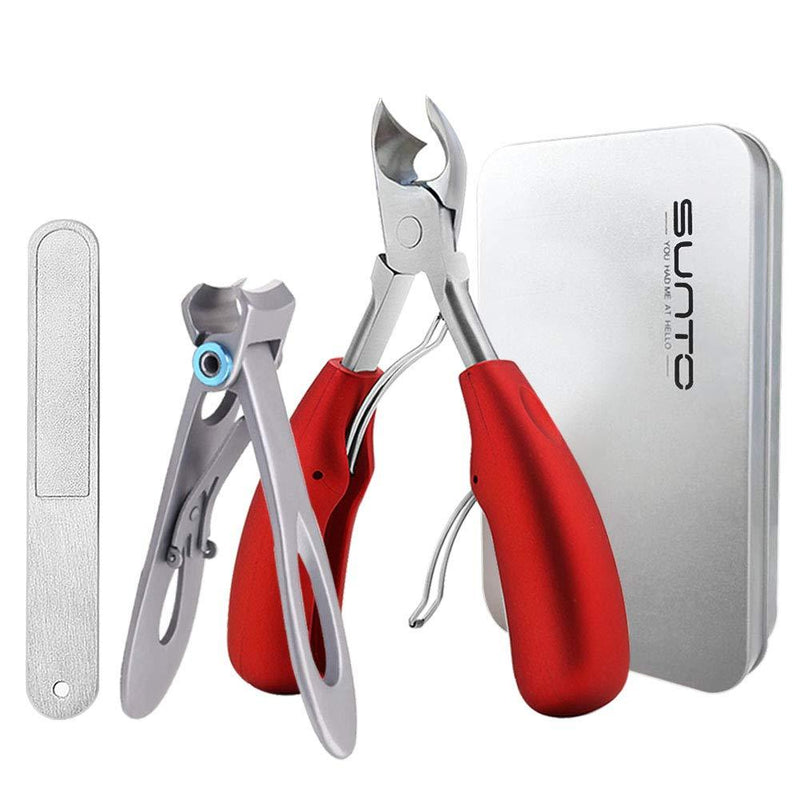 Thick Toenail Clippers, Large Nail Clippers for Podiatrist/Ingrown/Thick/Professional/Men/Seniors Toenail and Nail Surgical Grade Stainless Steel Toenail Trimmer Nipper Red - BeesActive Australia