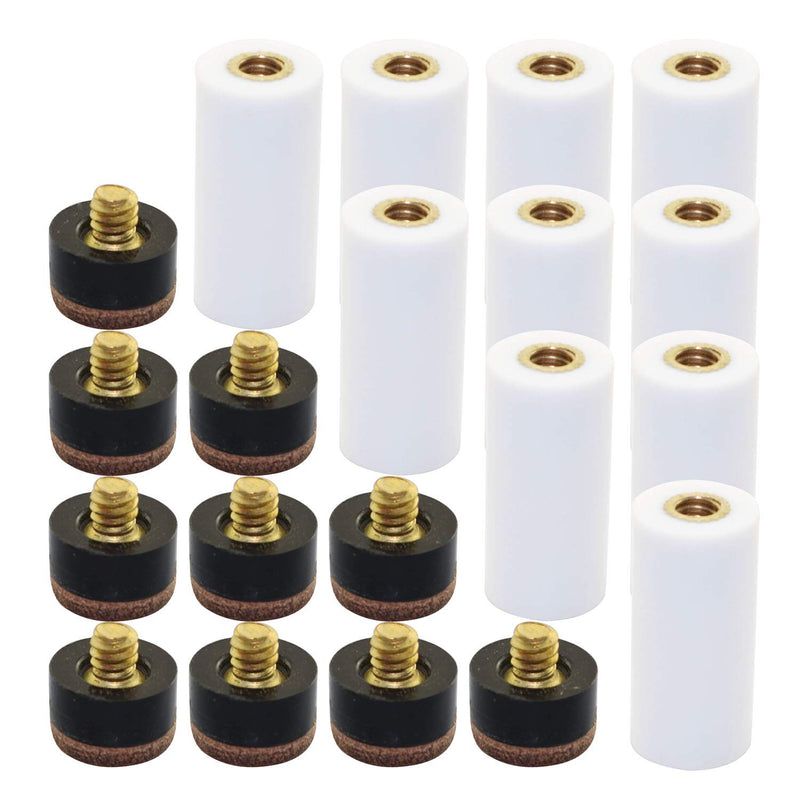 Tegg 10PCS 12mm Billiard Practical Cue Screw-on Tips Replaceable with White Pool Stick Ferrules for Snooker - BeesActive Australia