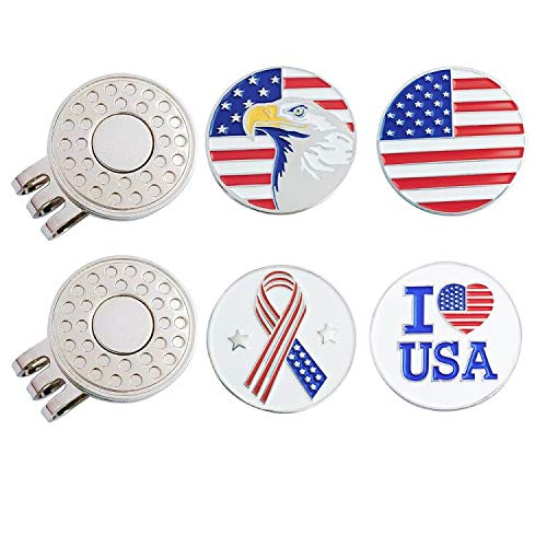 GOLTERS Golf Ball Markers with Hat Clips Value Sets for Men Women Golfer, Removable Attaches Easily to Golf Cap Premium Gifts Composited 01 - BeesActive Australia