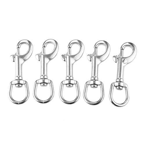 [AUSTRALIA] - Swivel Eye Bolt Snap Hook, Mount 316 Stainless Steel with Rubber Pad, Fit for Fishing Boat Canoe Accessories,Flagpole, pet leash, camera leash, key chain, tarpaulin cover, clothesline (Pack of 5) 