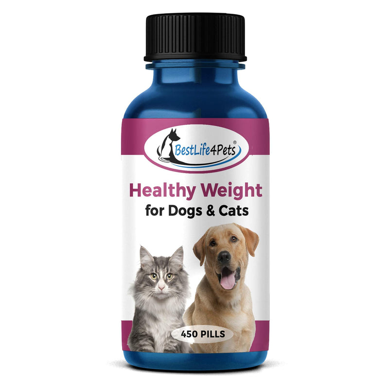 Healthy Weight Supplement for Cats and Dogs - Helps Overweight Pets Control Obesity Through Healthy Fat Burning, Improved Metabolism and Gentle Suppression of Appetite and Cravings (450 Pills) - BeesActive Australia