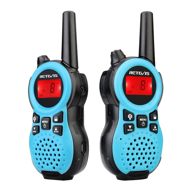 [AUSTRALIA] - Retevis RT38 Walkie Talkies for Adults Long Range, Portable FRS Two-Way Radios, Battery Powered Small Walkie Talkies with Flashlight,Ideal for House,Park,Camping and Gifts(Blue, 2 Pack) blue 