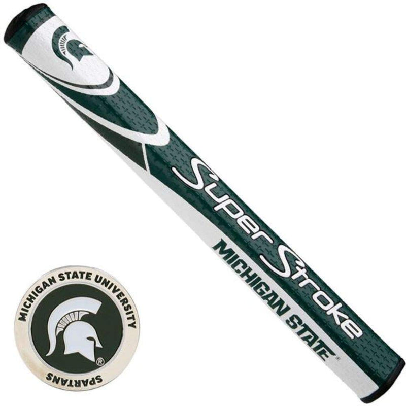 SuperStroke NCAA Golf Putter Grip (Mid Slim 2.0) Cross-Traction Surface Texture and Oversized Profile Even Grip Pressure for a More Consistent Stroke Non-Slip Grip Michigan State University - BeesActive Australia