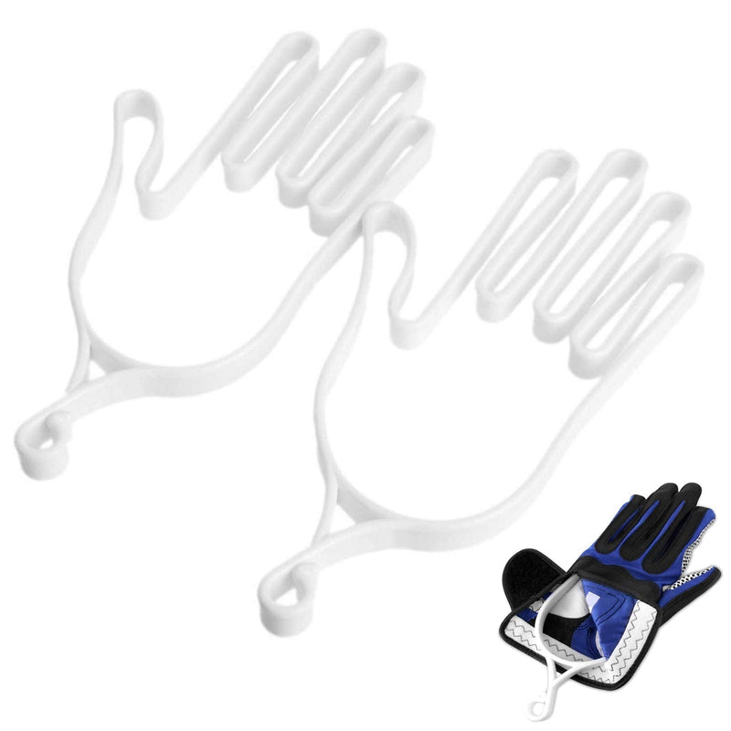 FINGER TEN Golf Gloves Stretcher Holder Hanger Keeper Dryer Shaper Tool Accessories Durable Glove Support Frame Guardian Hook to Bag Gifts for Men Women Golfer White - BeesActive Australia