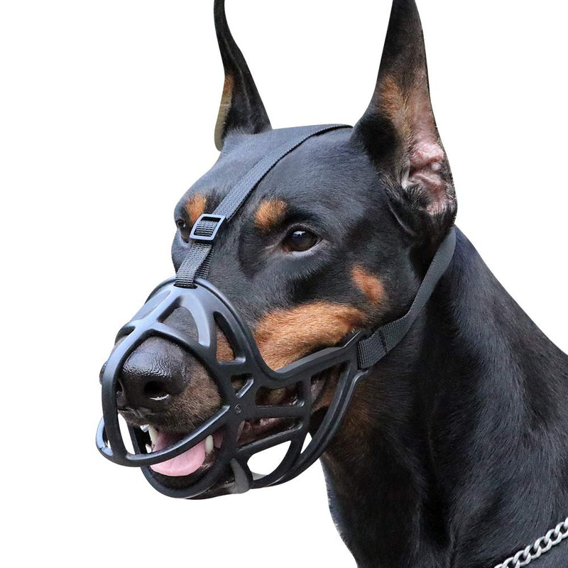 Dog Muzzle, Breathable Basket Muzzle to Prevent Barking, Biting and Chewing, Humane Muzzle for Small, Medium, Large and X-Large Dogs L Black - BeesActive Australia