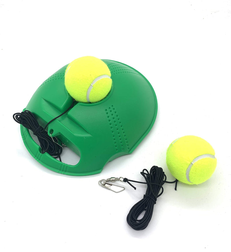 [AUSTRALIA] - TaktZeit Tennis Trainer Rebound Baseboard Self Tennis Training Tool Ball Back Training Gear with 2 String Balls Green 