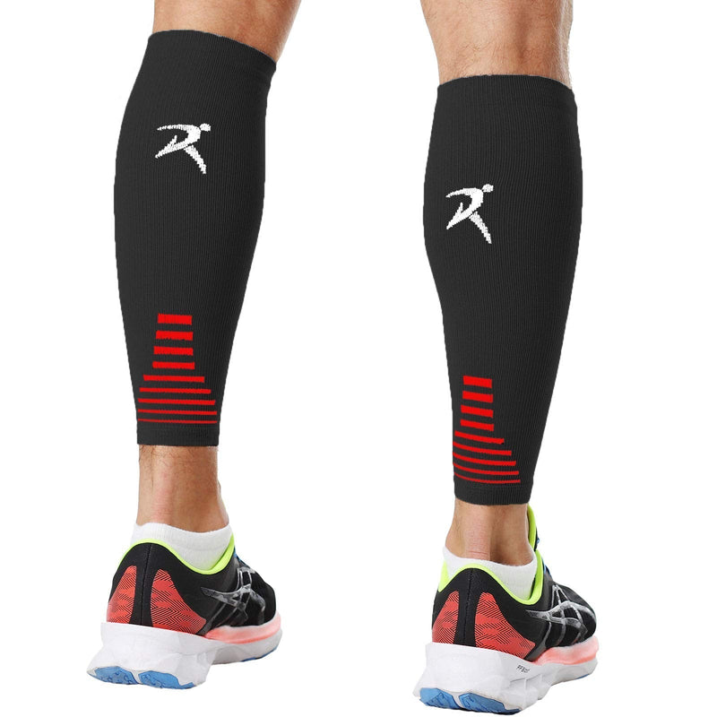 Rymora Leg Compression Sleeve, Calf Support Sleeves Legs Pain Relief for Men and Women, Comfortable and Secure Footless Socks for Fitness, Running, and Shin Splints – Black, X-Large (One Pair) - BeesActive Australia