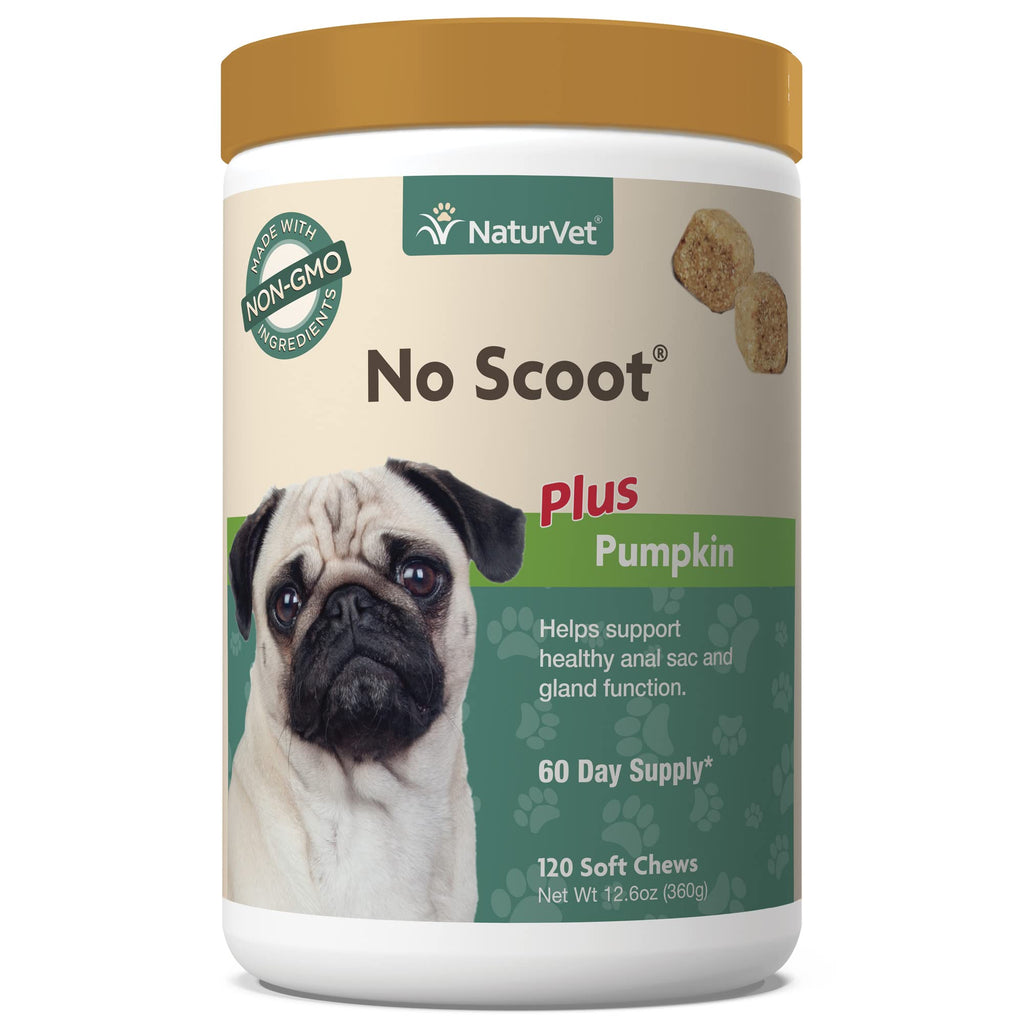 NaturVet - No Scoot for Dogs - Plus Pumpkin - Supports Healthy Anal Gland & Bowel Function - Enhanced with Beet Pulp & Psyllium Husk 120 Soft Chews - BeesActive Australia