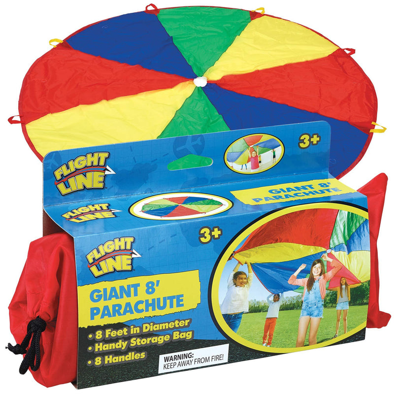 [AUSTRALIA] - Kids 8 Foot Play Parachute Toy for Boys and Girls with 8 Handles for Team Group Cooperative Games, Ages 3 + 8-Feet 