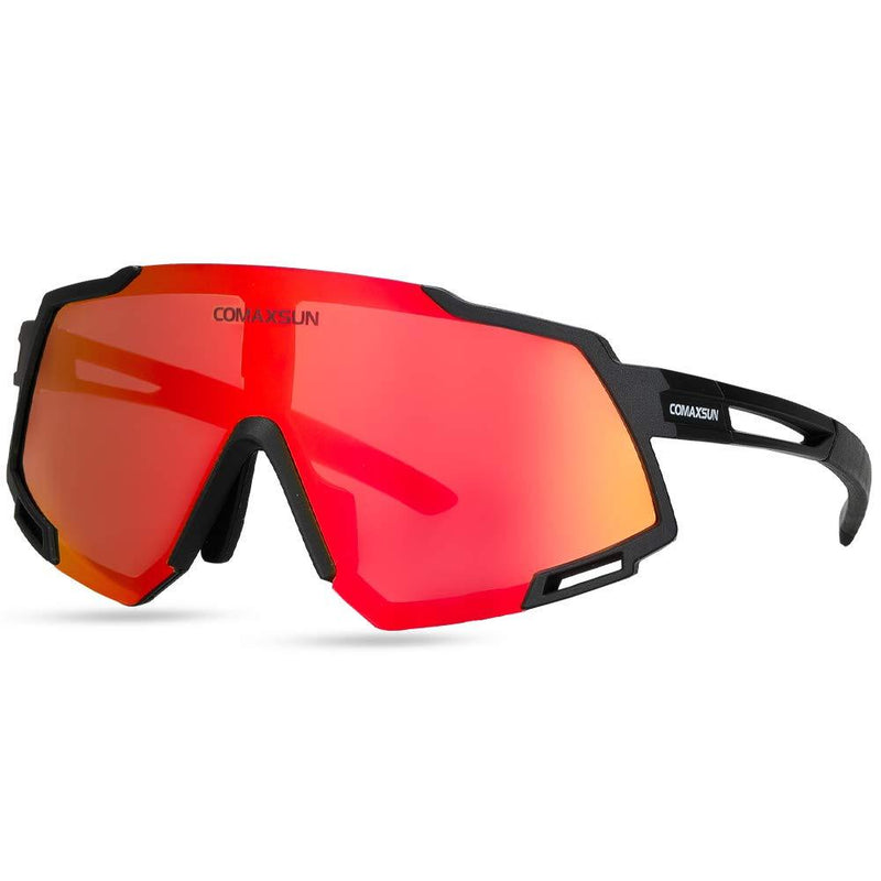COMAXSUN Polarized Cycling Sunglasses with 5 Lens Anti-UV400,Mens Womens Sports Glasses,Running Fishing Driving Sunglasses Black - BeesActive Australia
