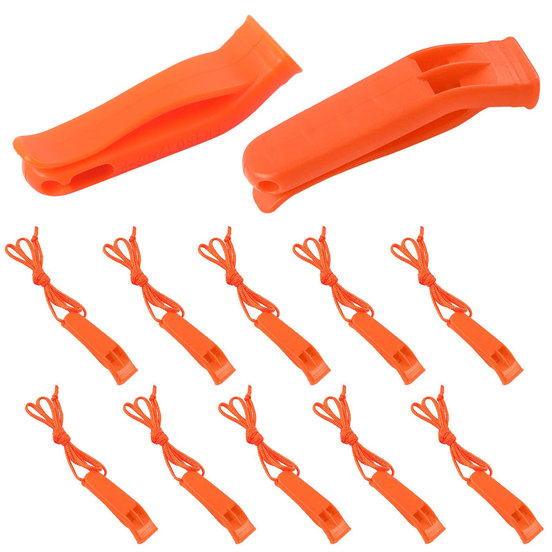 AUGSUN 10 Pcs Safety Whistle Marine Whistle Plastic Whistles with Lanyard for Emergency - BeesActive Australia