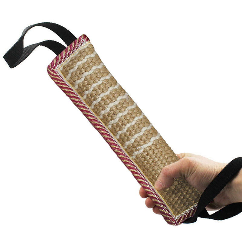 Dog Tug Toy |Tug of War Dog Toy |Jute Bite Pillow with 2 Handles for Puppy Training Interactive Play, Fetch, K9 |Suitable for Small Medium Large Dogs Style 1 - BeesActive Australia