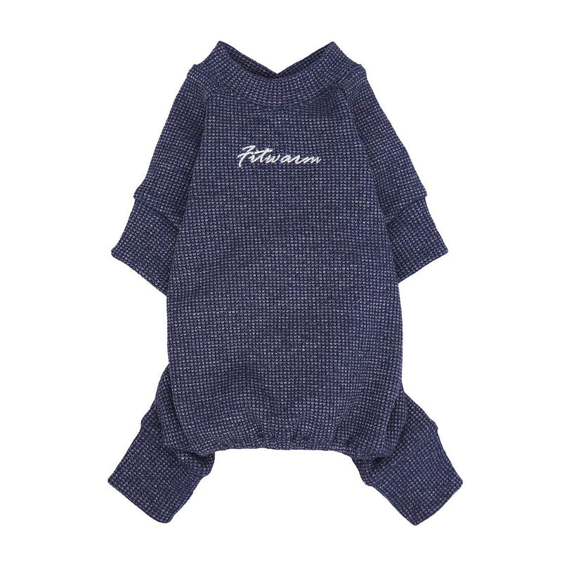 Fitwarm Basics 100% Cotton Lightweight Waffle Knit V-Neck Pet Clothes Dog Jumpsuits Pajamas Onesies Cat Outfits Medium Blue - BeesActive Australia