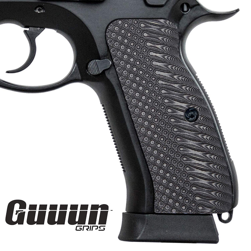 [AUSTRALIA] - Guuun G10 CZ 75 Grips for Full Size CZ SP-01 OPS Texture - 8 Color Options Gray/black 