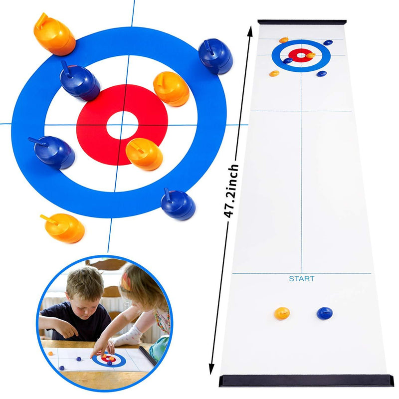 OPLIY Tabletop Curling Game,Compact Curling Family Games for Kids and Adults Compact Curling Board Game Portable Mini Tabletop Games for Family/School/Travel - BeesActive Australia