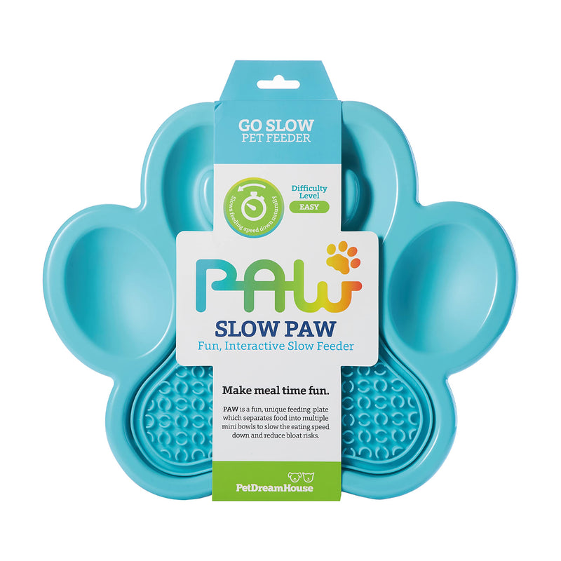 PetDreamHouse PAW 2-in-1 Slow Feeder Interactive Bowl with Removable Lick Mat - Blue - BeesActive Australia