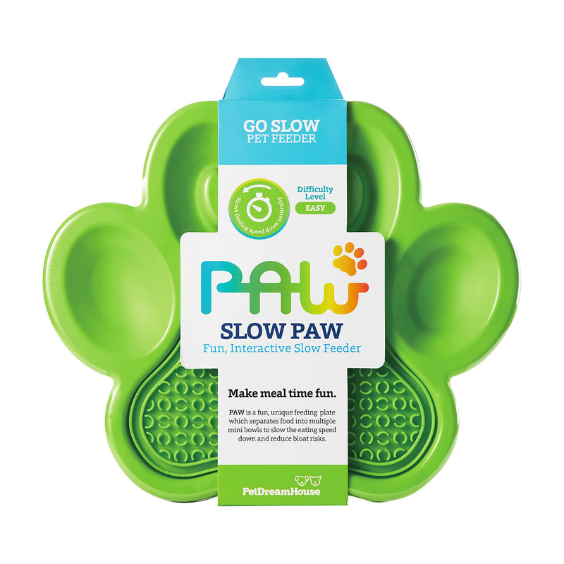 PetDreamHouse PAW 2-in-1 Slow Feeder Interactive Bowl with Removable Lick Mat - Green - BeesActive Australia