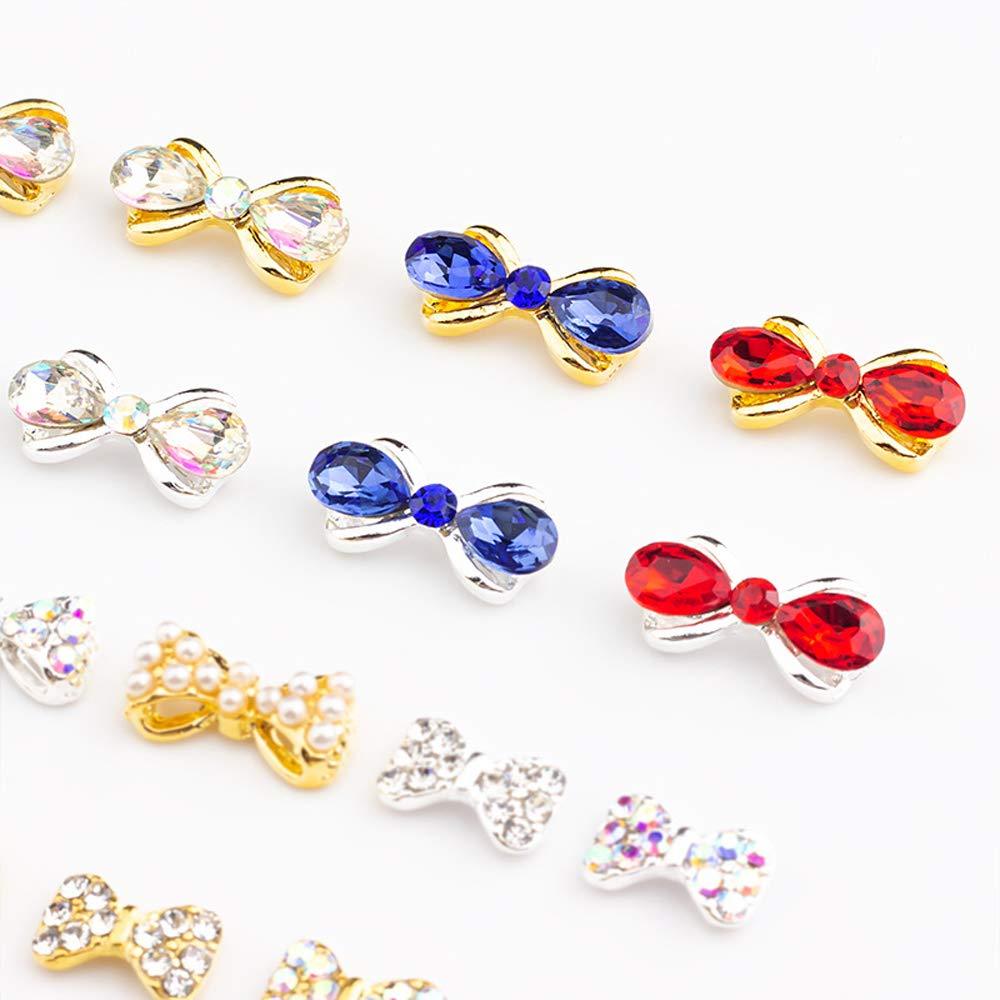 3D Valentine's Day Bowknot Nail Art Rhinestones and Charms Bow Large Crystals for Dating DIY Nail Art Work Design Decoration Craft - BeesActive Australia