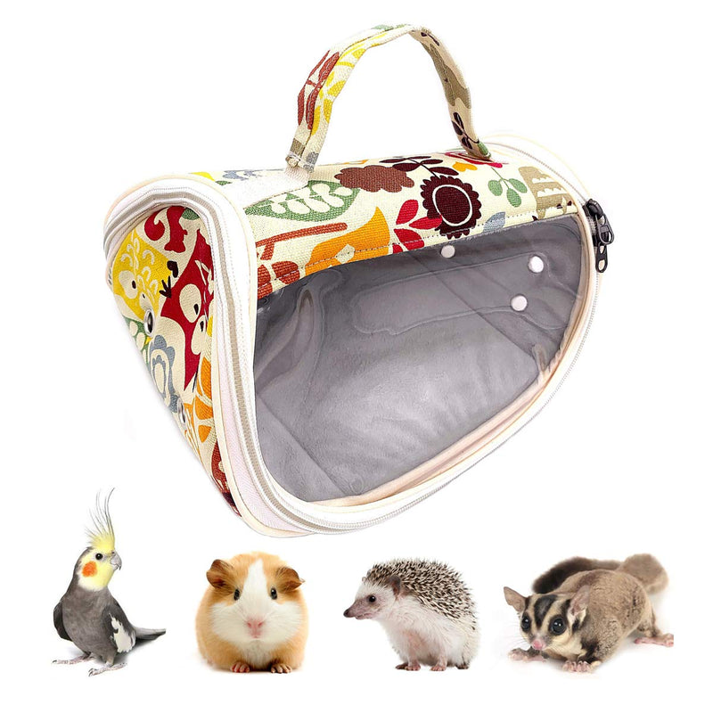 Wontee Small Animal Carrier Bag Portable Outdoor Travel Handbag for Hamster Rat Mice Baby Guinea Pig Chinchilla Hedgehog Squirrel Sugar Glider Small Parrots Medium Yellow Zoo - BeesActive Australia