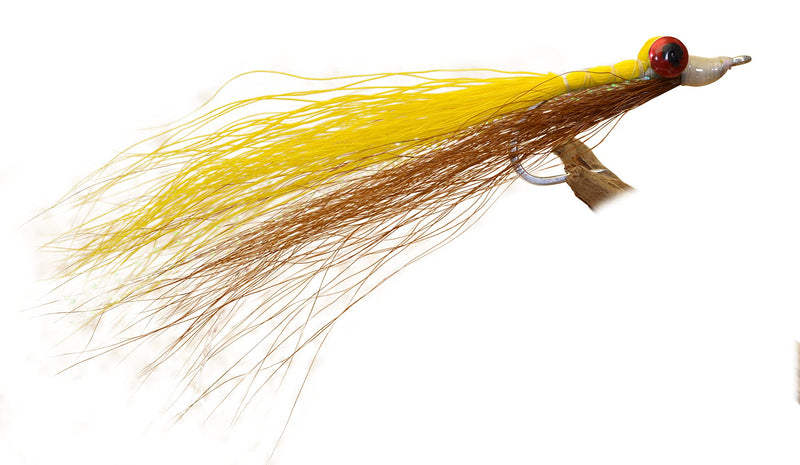 Clouser Minnow Fishing Flies - Yellow & Brown - Mustad Signature Duratin Fly Hooks - 6 Pack Hook #2 - BeesActive Australia