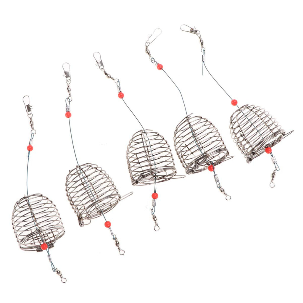 BESPORTBLE 5 PCS/Pack Stainless Steel Fishing Bait Cage Fishing Lure Cage Fishing Trap Basket Feeder Holder Fishing Gear Fishing Tackle Red - BeesActive Australia