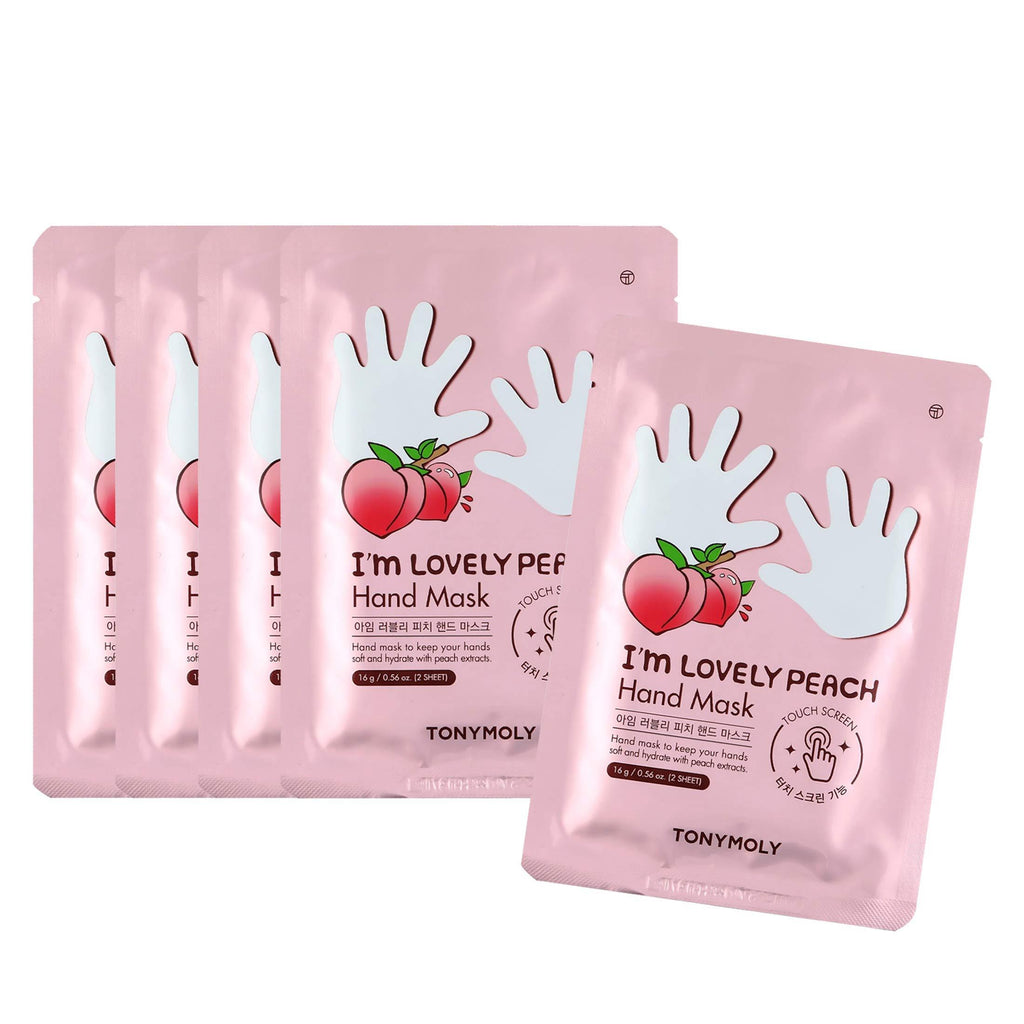 TONYMOLY I'm Lovely Peach Hand Mask, 5 Count I'm Lovely Peach Hand Mask (Set of 5) - BeesActive Australia