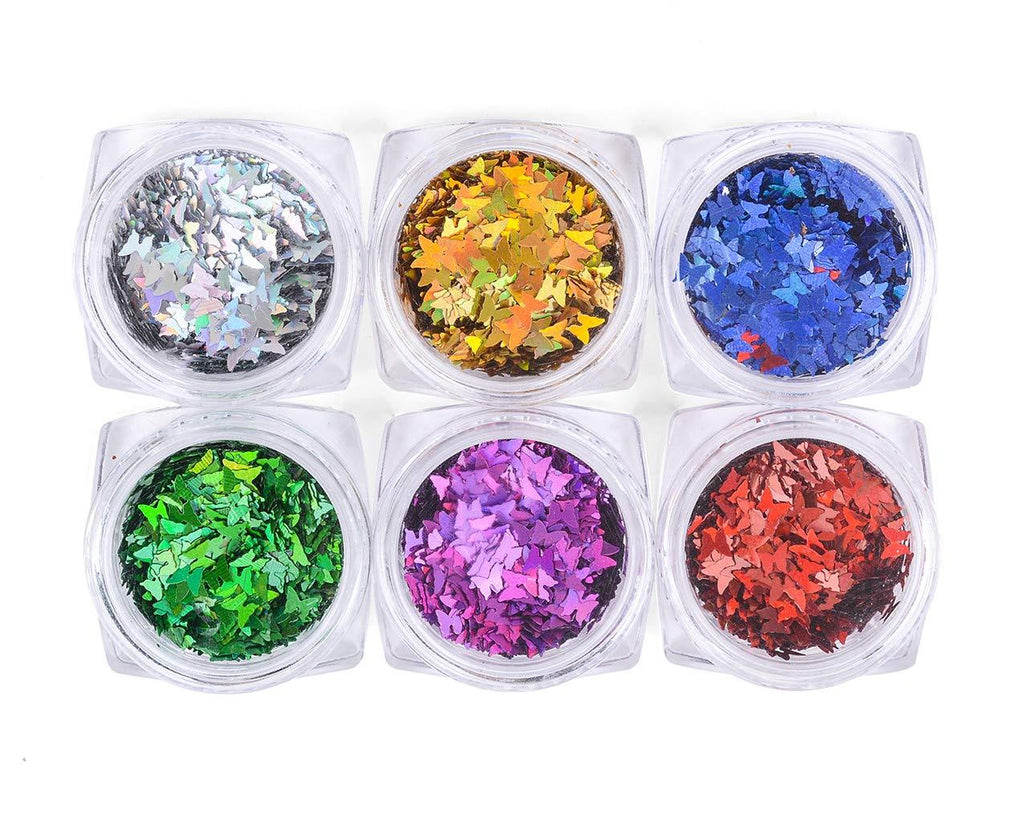 Holographic Nail Sequin,6 Colors Sparkly Butterflies Paillette Flakes Bow for Nail Art Decoration,DIY Crafts - BeesActive Australia