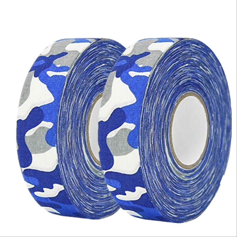 [AUSTRALIA] - MEZUT Hockey Tape Cloth Easy to Stretch and Tear,Athletic Sport Hockey, Baseball Tape,1" x 27 yd (2 Rolls) Camo Blue 