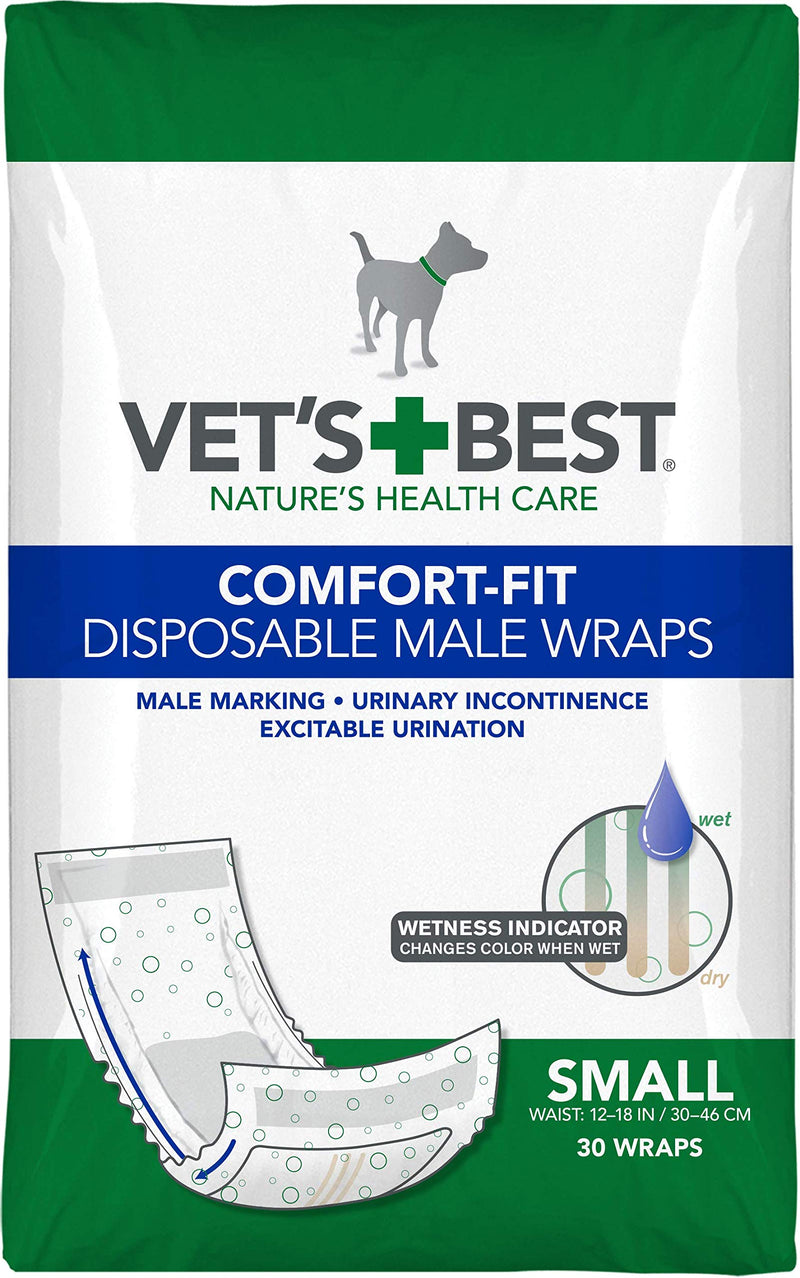 Vet’S Best Comfort Fit Disposable Male Dog Diapers | Absorbent Male Wraps with Leak Proof Fit | Small, 30Count - BeesActive Australia