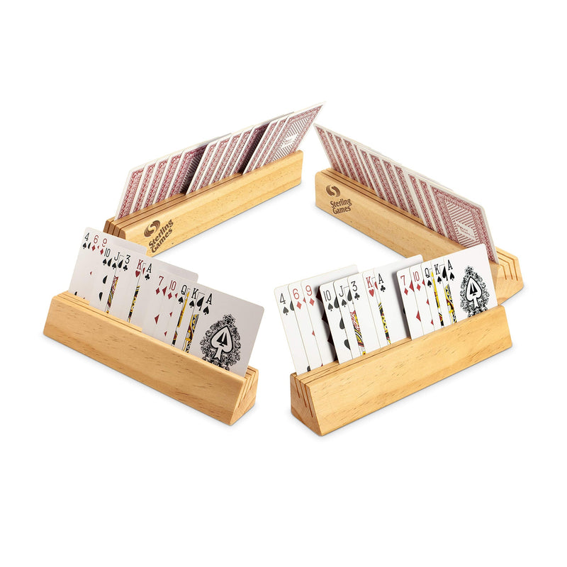 Sterling Games Solid Wooden 9" Playing Cards Holder Set of 4 - BeesActive Australia