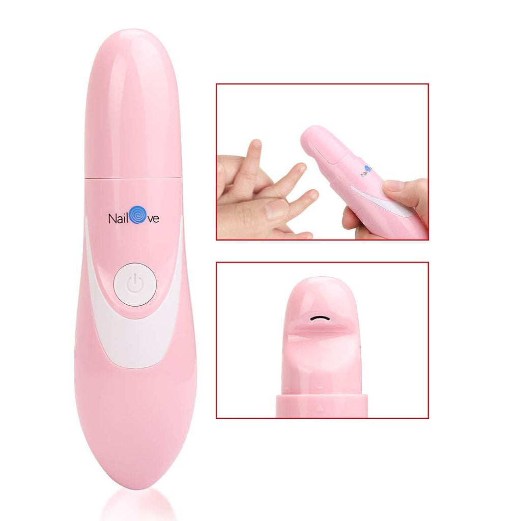 Honlibey Automatic Nail Clipper, Electric Nail Clipper Baby Nail Grooming Kit, Battery Operated Safe Nail Care Tools for Kids, Baby Pink - BeesActive Australia