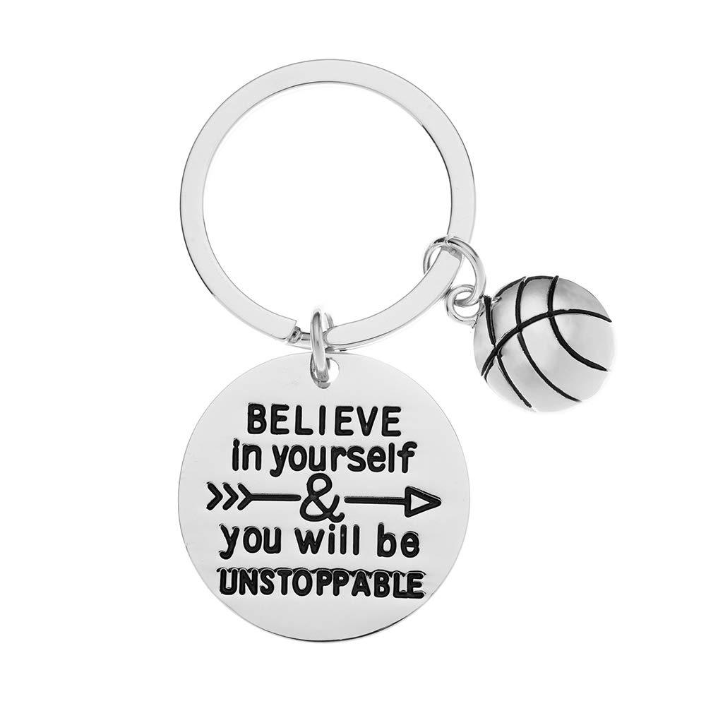 Sportybella Basketball Keychain, Basketball Player Gifts, Believe in Yourself & You Will Be Unstoppable Keychain for Men and Women - BeesActive Australia