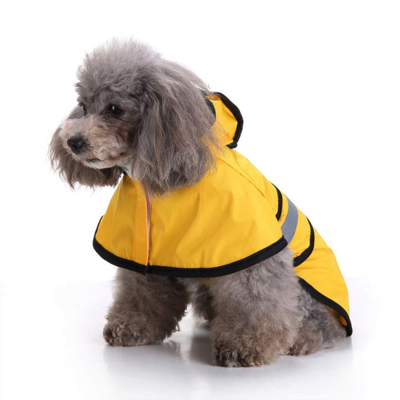 Lifeunion Dog Reflective Raincoat with Hood Harness Hole, Waterproof Slicker Poncho for Small Medium Dogs and Puppies Large Yellow - BeesActive Australia