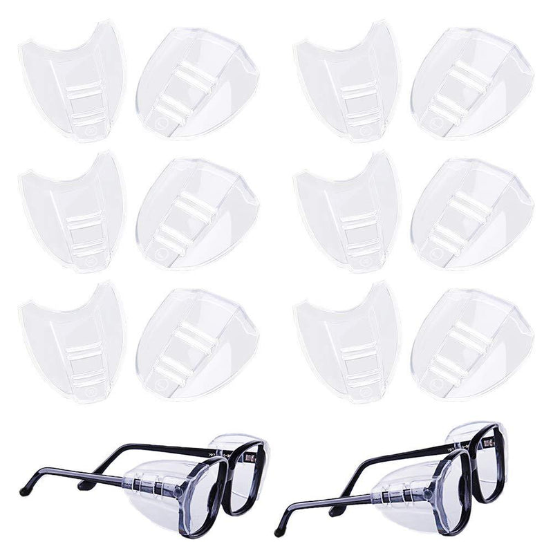 6 Pairs Safety Eye Glasses Side Shields, Slip On Side Shields Protect for Safety Glasses, Double Hole, Fits Most Safety Eyeglasses - BeesActive Australia