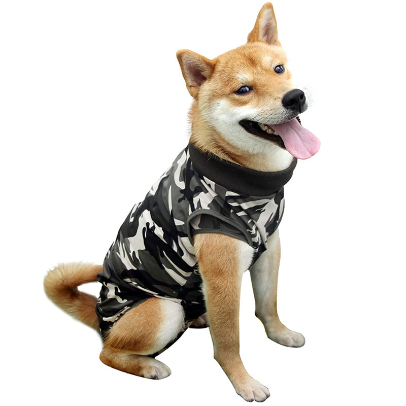 Coppthinktu Dog Recovery Suit for Abdominal Wounds or Skin Wound, Breathable Dog Surgery Recovery Suit for Dogs, E-Collar Alternative After Surgery Wear Anti Licking Wounds Suit for Small/Medium Dogs Large (Pack of 1) Green camouflage - BeesActive Australia