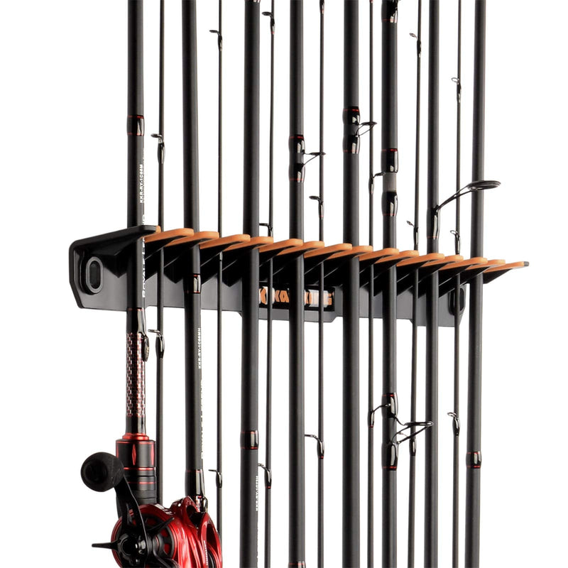 KastKing Patented V15 Vertical Fishing Rod Holder – Wall Mounted Fishing Rod Rack, Store 15 Rods or Fishing Rod Combos in 18 Inches, Great Fishing Pole Holder and Rack 1 Pack - BeesActive Australia