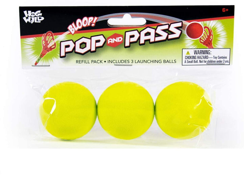Refill Pack for Pop & Pass Outdoor Game - Includes 3 Soft Foam Balls for Use with Pop & Pass Launchers - BeesActive Australia