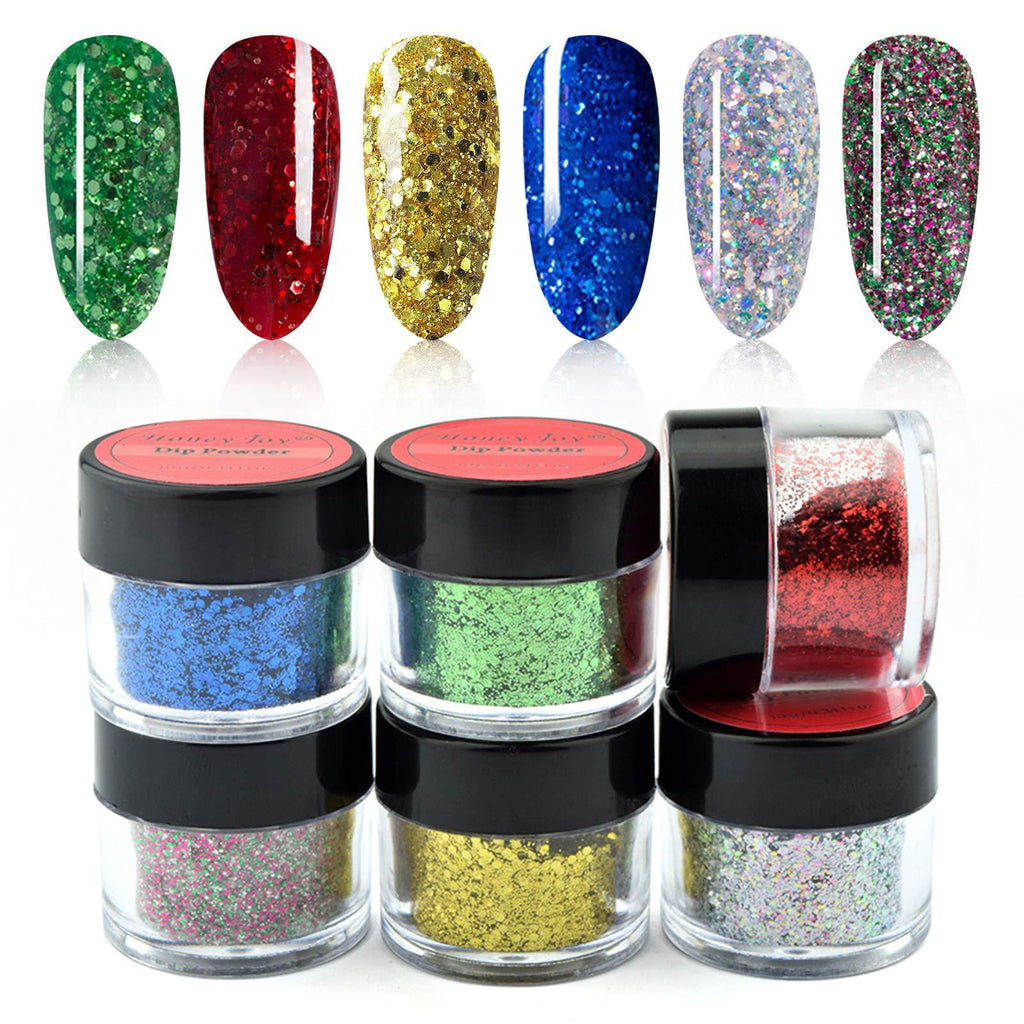 6 Box/Set Sparkle Christmas Celebration Fine Dipping Powder Colors Collection, Red, Golden, Green, Blue, (125-126-131-132-133-146-10g/box) - BeesActive Australia