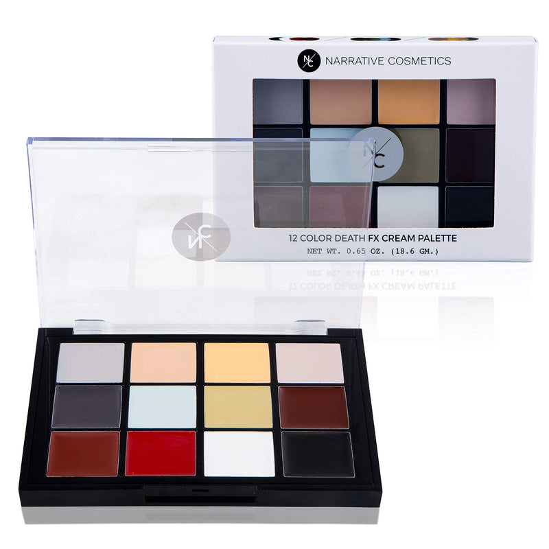Narrative Cosmetics 12 Color Death FX Quick Drying Cream Makeup Palette for Special Effects - Waterproof SFX Makeup for Professional Makeup Artists - Theater, Film - BeesActive Australia