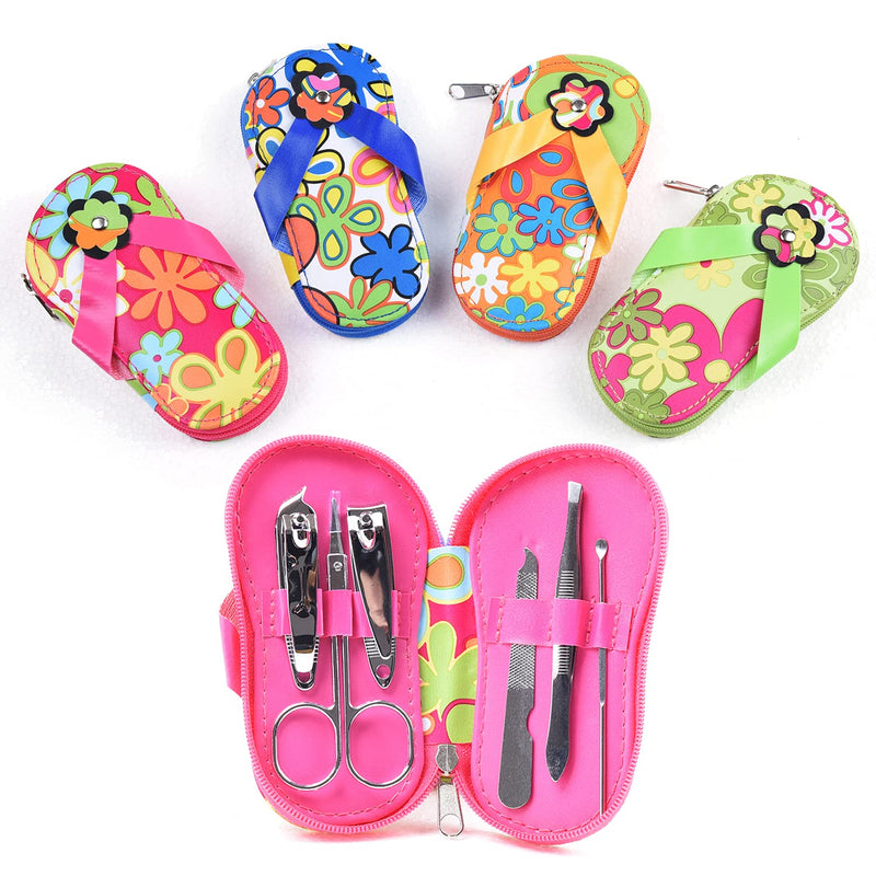 Spove Manicure Set Polka Dot Flip Flop Nail Clippers Sandal Floral Pedicure Set Pack of 4 sets - BeesActive Australia