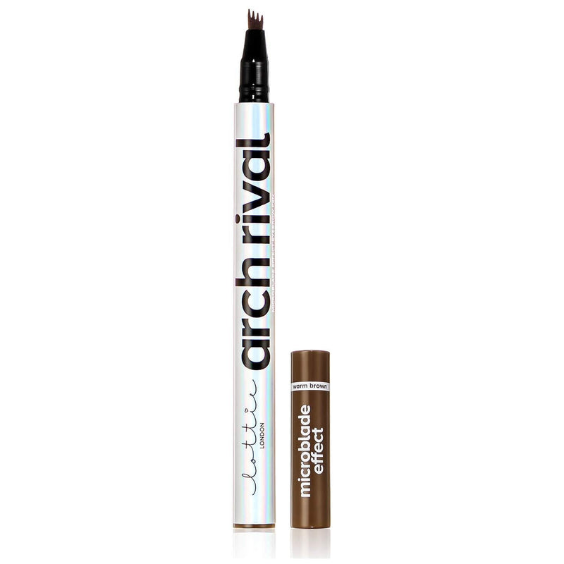 Lottie London Arch Rival Microblade Brow Pen! Ultra-Fine 4-Pronged Tip Microblading Eyebrow Pen! Flawless Finish Of Microblading With Professional-Looking Results! Choose Your Shades! (Warm Brown) - BeesActive Australia