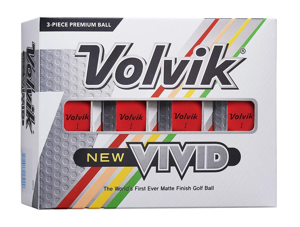 Volvik 2020 Vivid 3 Pc Golf Matte Balls Red - BeesActive Australia